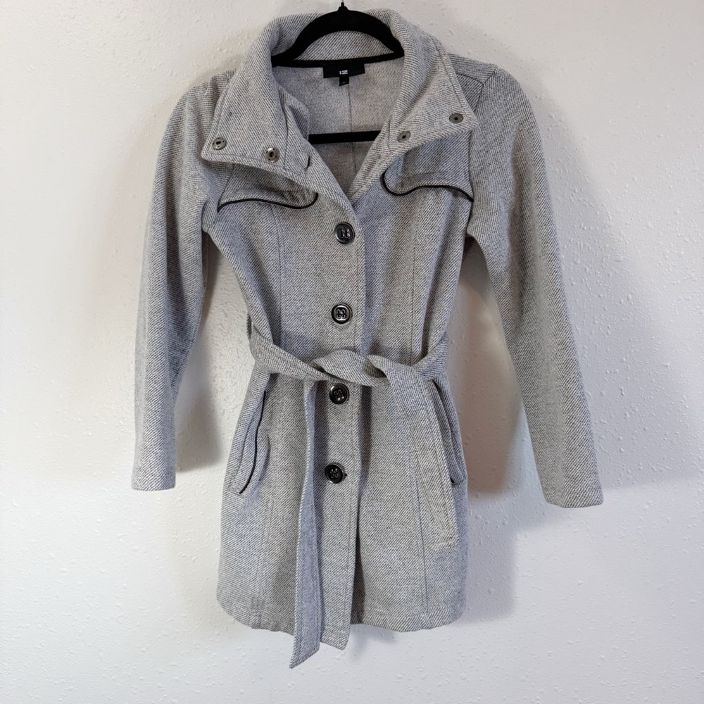 Iz Byer Light Gray Trench Coat with Belt